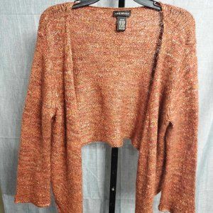 Lane Bryant Wool Mohair Blend Long Sleeve Knit Cropped Cardigan Pumpkin 22/24